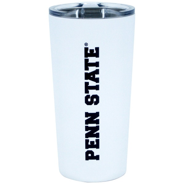 white insulated tumbler with Penn State printed up the side